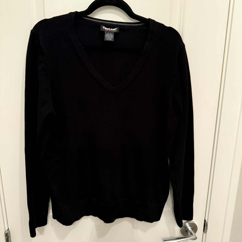 Kirkland Signature Black V-Neck Sweater